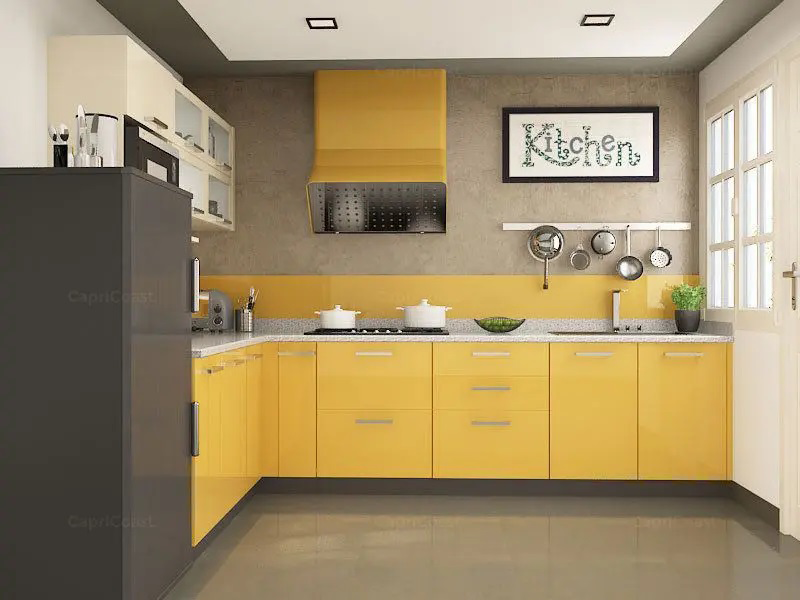 Modern Industrial Edge L-shaped kitchen by Homzelite.