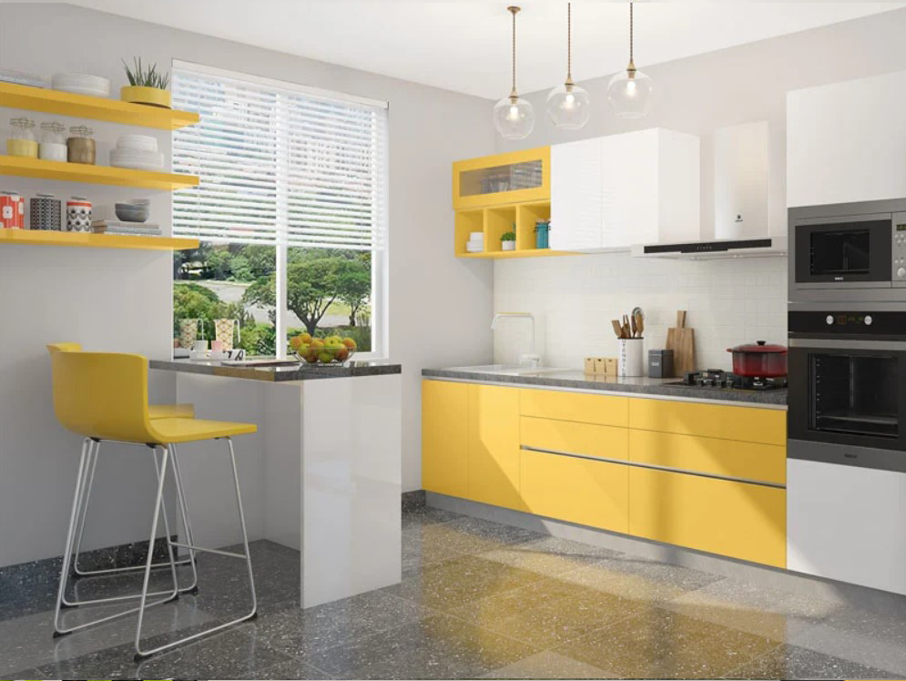 Stylish Electric Beauty Straight Modular Kitchen design