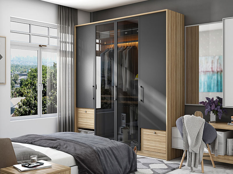 Best ceiling wardrobe design by Homzelite.